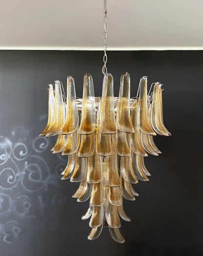Murano Amber Glass Petals Chandelier