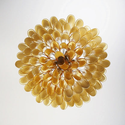 Murano Caramel Glass Petal Chandelier