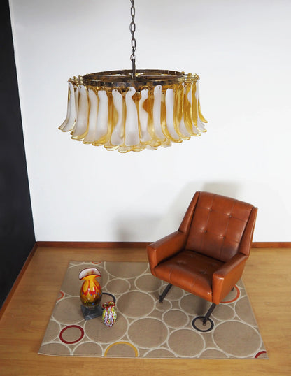 Murano Caramel Glass Petal Chandelier