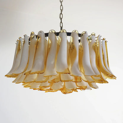 Murano Caramel Glass Petal Chandelier