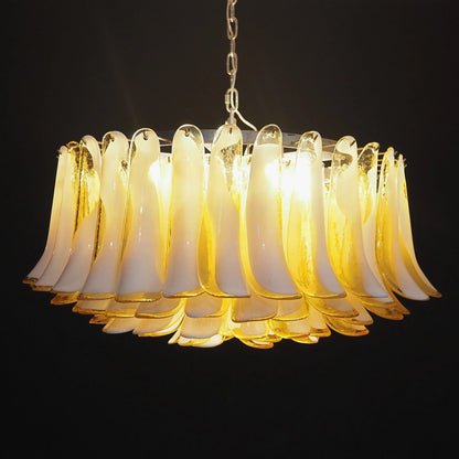 Murano Caramel Glass Petal Chandelier