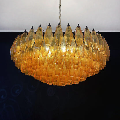 Murano Faceted Amber Glass Chandelier