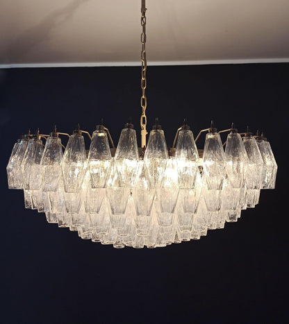 Murano Faceted Transparent Glass Chandelier