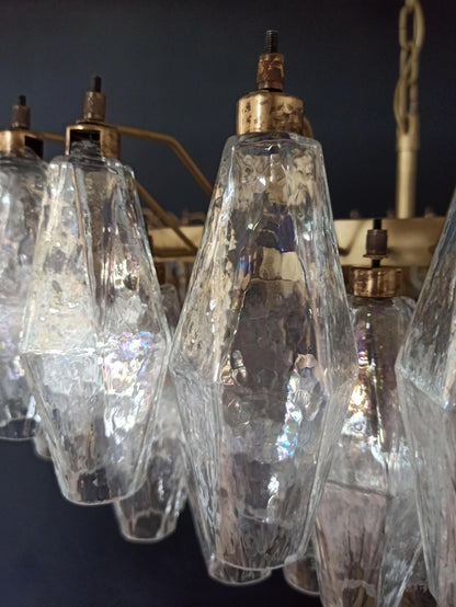 Murano Faceted Transparent Glass Chandelier