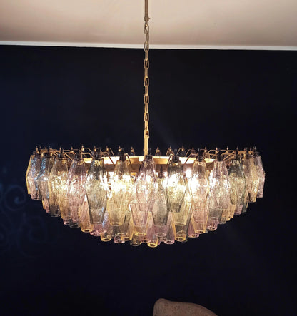 Murano Faceted Multicolor Glass Chandelier