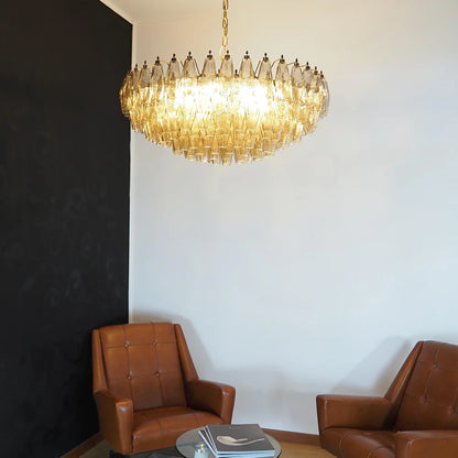 Murano Faceted Smoked Glass Chandelier