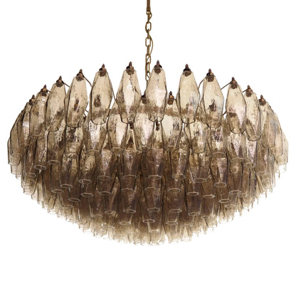 Murano Faceted Smoked Glass Chandelier