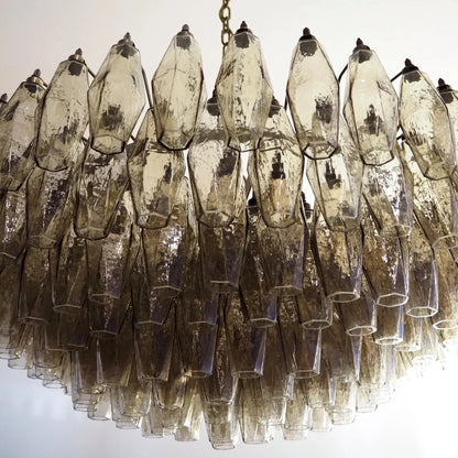 Murano Faceted Smoked Glass Chandelier