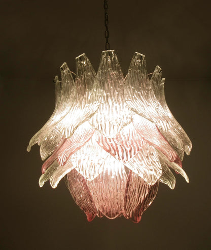 Vintage Murano Transparent Amethyst Glass Chandelier