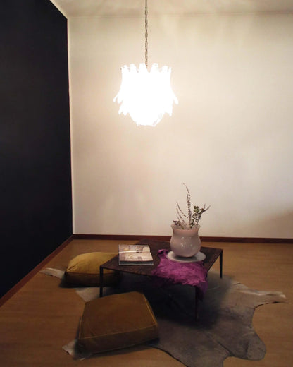 Vintage Murano Transparent Amethyst Glass Chandelier