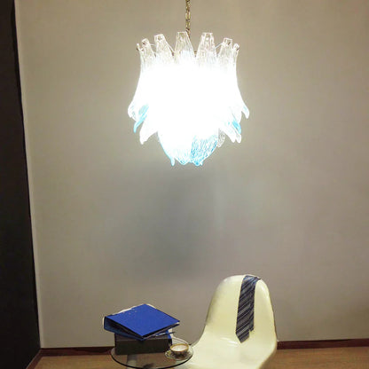 Vintage Murano Transparent Blue Glass Chandelier