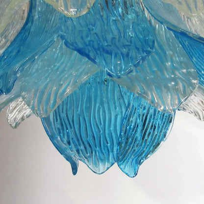 Vintage Murano Transparent Blue Glass Chandelier