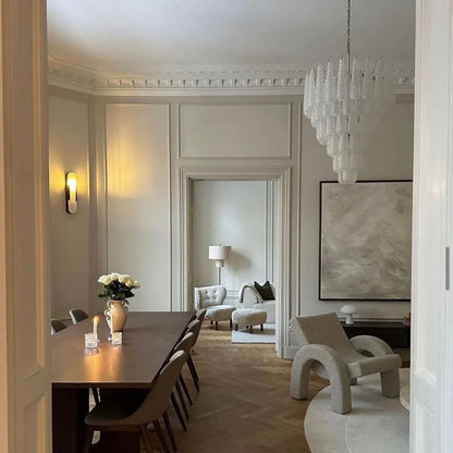 Vintage Transparent Murano Glass Petals Drop Chandelier