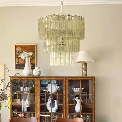 Murano Honey Glass Tube Chandelier