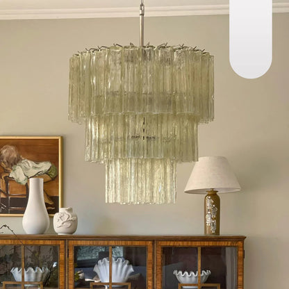 Murano Honey Glass Tube Chandelier