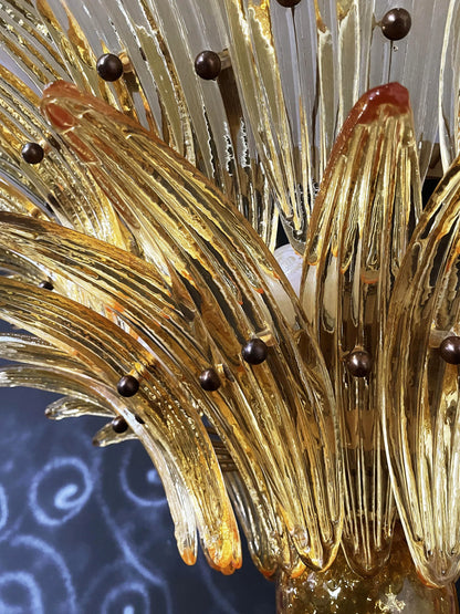 Murano Palmette Amber Chandelier
