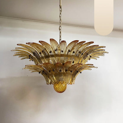 Murano Palmette Amber Chandelier