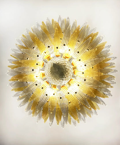Murano Palmette Amber Trasparent Chandelier