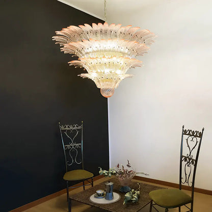 Murano Palmette Pink Chandelier