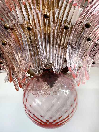 Murano Palmette Pink Chandelier