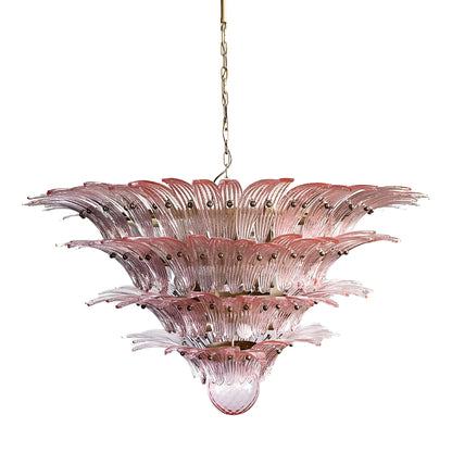 Murano Palmette Pink Chandelier