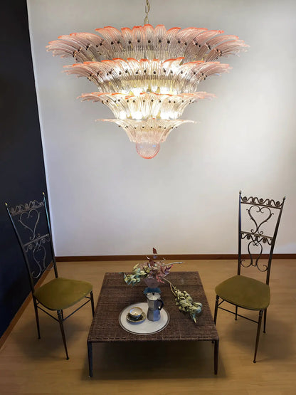 Murano Palmette Pink Chandelier