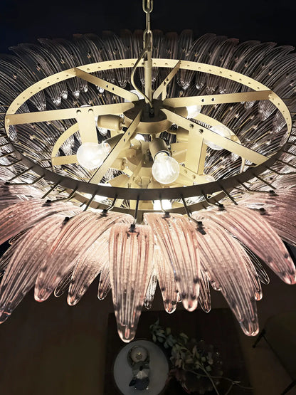 Murano Palmette Pink Chandelier