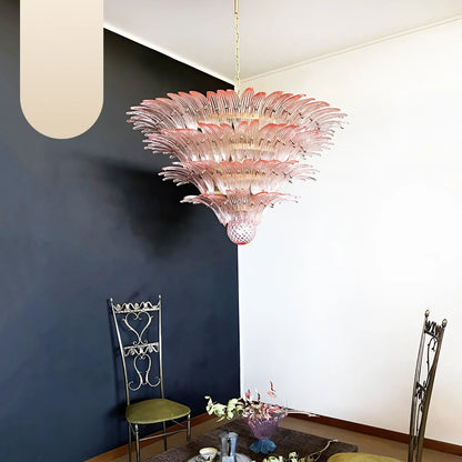 Murano Palmette Pink Chandelier