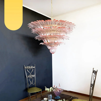 Murano Palmette Pink Chandelier