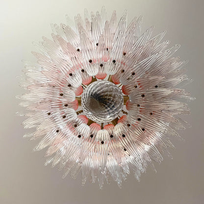 Murano Palmette Pink Trasparent Chandelier