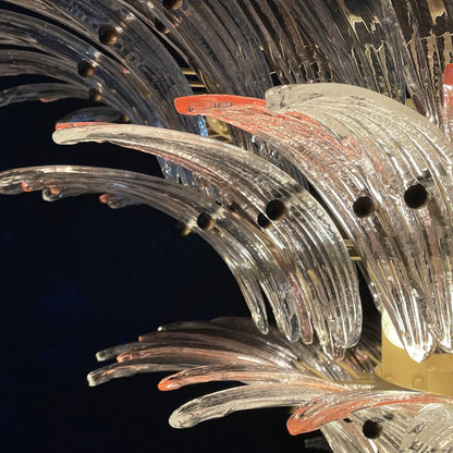 Murano Palmette Pink Trasparent Chandelier