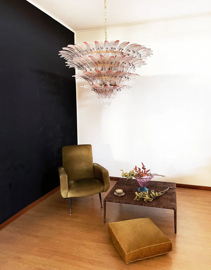 Murano Palmette Pink Trasparent Chandelier