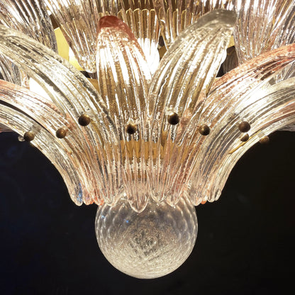 Murano Palmette Pink Trasparent Chandelier