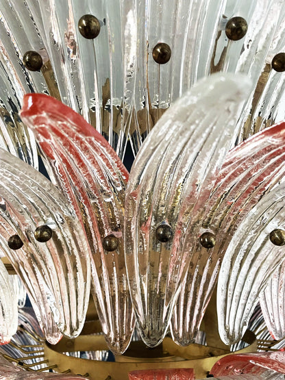 Murano Palmette Pink Trasparent Chandelier