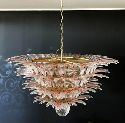 Murano Palmette Pink Trasparent Chandelier
