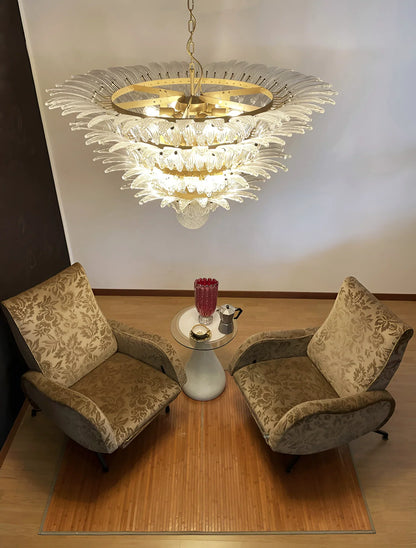 Murano Palmette Transparent Chandelier