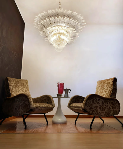 Murano Palmette Transparent Chandelier