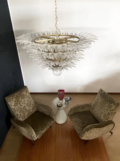 Murano Palmette Transparent Chandelier
