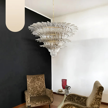 Murano Palmette Transparent Chandelier