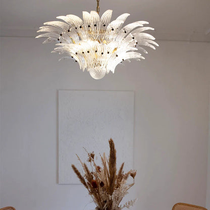 Murano Palmette Transparent Chandelier