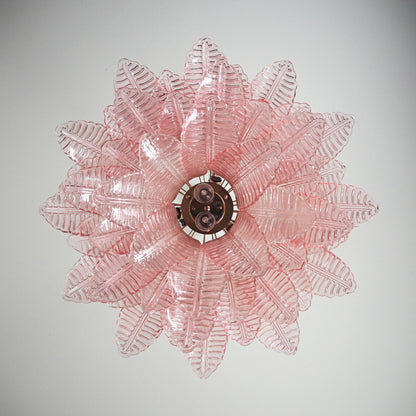 Murano Pink Ferns Glass Chandelier