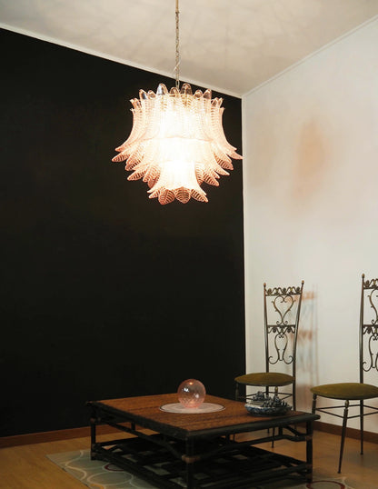 Murano Pink Ferns Glass Chandelier