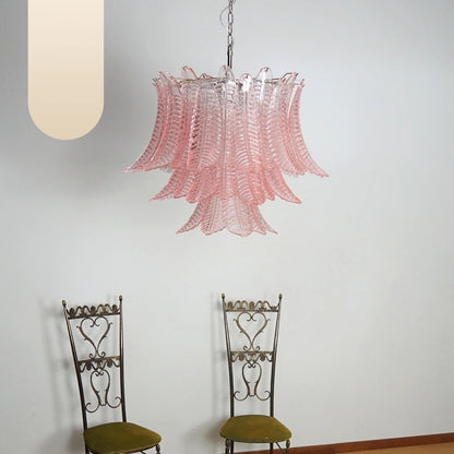Murano Pink Ferns Glass Chandelier