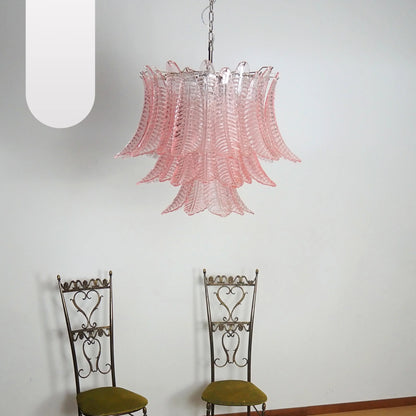 Murano Pink Ferns Glass Chandelier