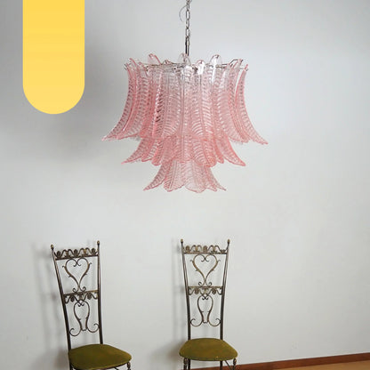 Murano Pink Ferns Glass Chandelier