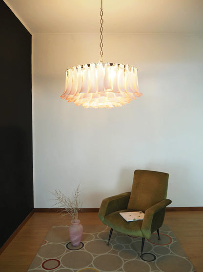 Murano Pink Glass Petal Chandelier