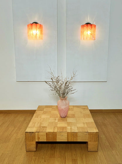 Murano Pink Glass Tube Wall Lamp