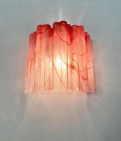 Murano Pink Glass Tube Wall Lamp