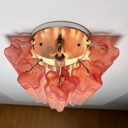 Murano Pink Glass Tube Wall Lamp