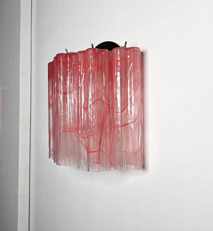 Murano Pink Glass Tube Wall Lamp
